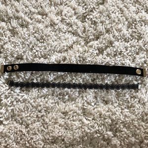 Two black lace and velvet chokers
